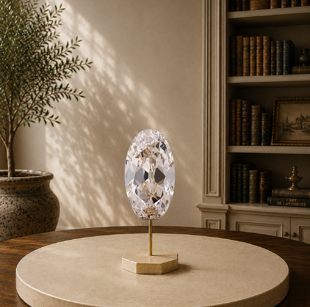 3.05 Carat Moval-Oval Old Mine Lab-Grown Diamond