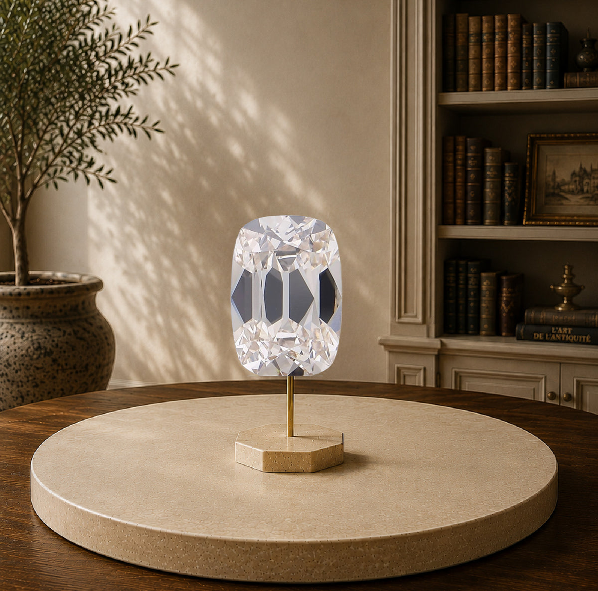 4.14 Carat Old Mine Cushion Lab-Grown Diamond