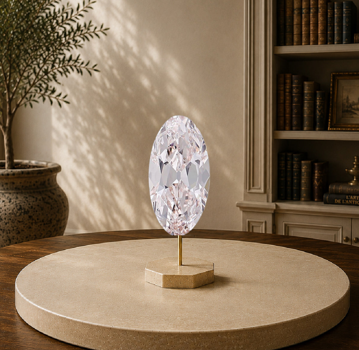 4.13 Carat Moval Old Mine Lab-Grown Diamond,