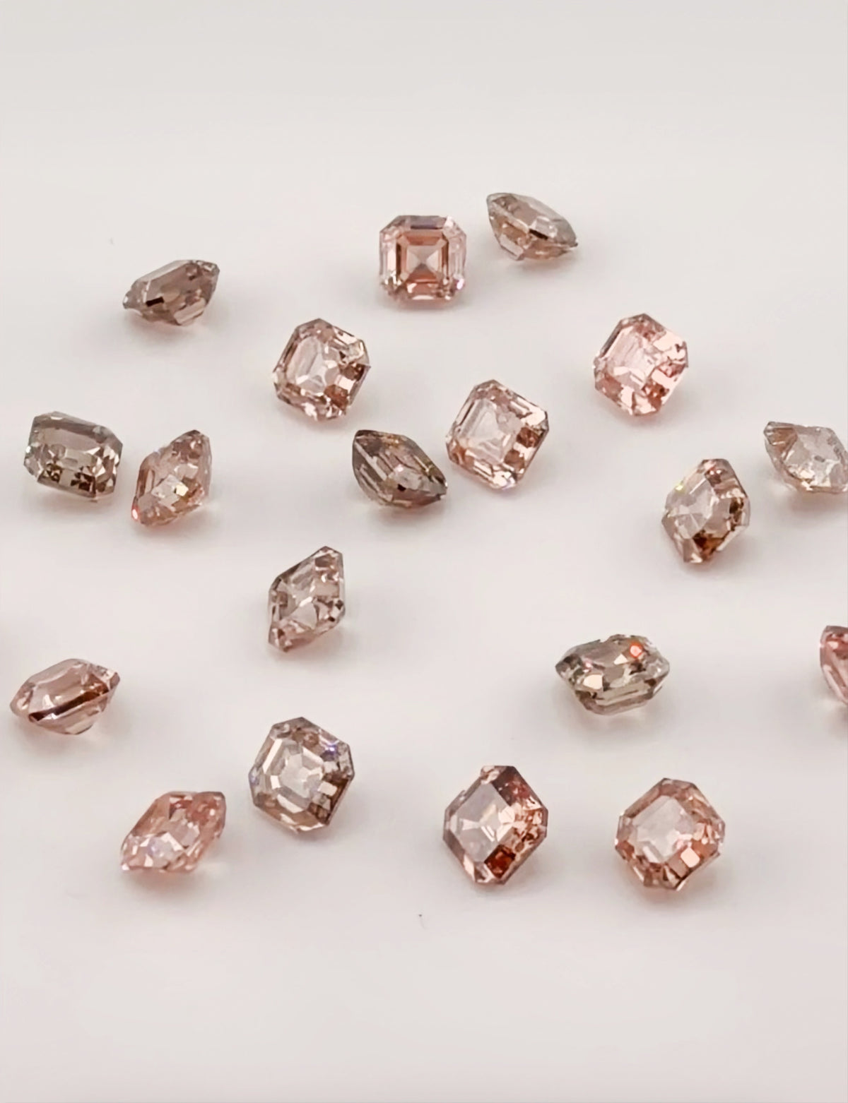 11.15 CTW Pinkish Brown Asscher Parcel Lab-Grown Diamonds (21 Diamonds, .53ct appx each. Diamonds can be purchased indivdually)