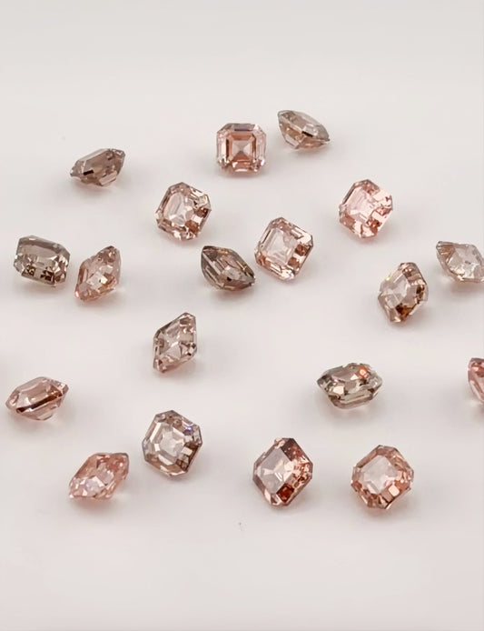 11.15 CTW Pinkish Brown Asscher Parcel Lab-Grown Diamonds (21 Diamonds, .53ct appx each. Diamonds can be purchased indivdually)